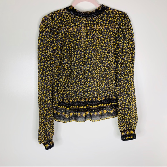 Free People If I Had You Printed Blouse Medium - Picture 3 of 8